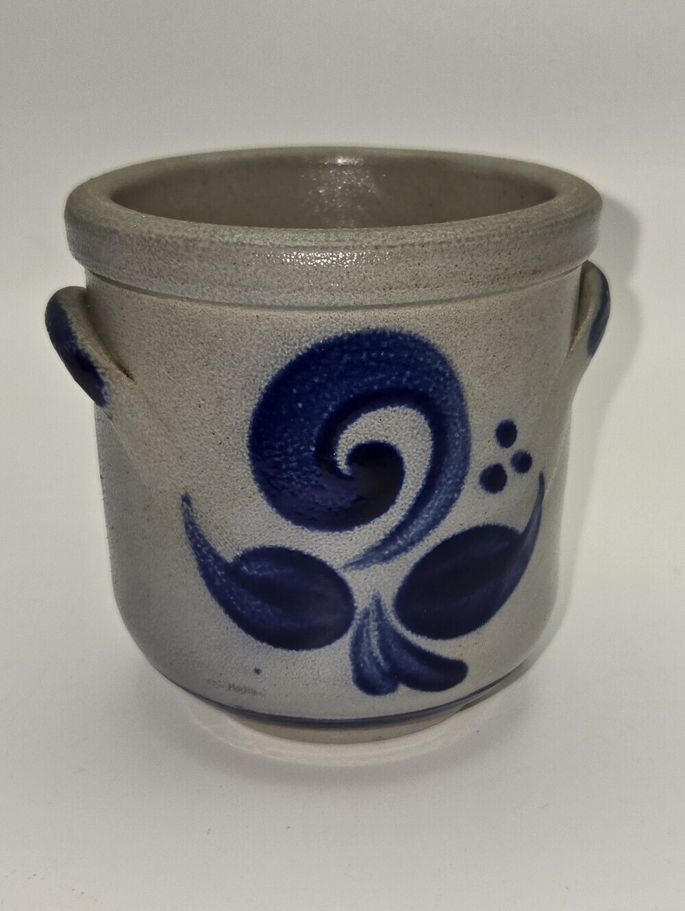 Karl Merkelbach 1970's German Stoneware Crock Blue Salt Glazed